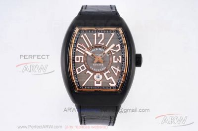 ABF Replica Franck Muller Vanguard Glacier 45 MM All Black Case Grey Face ETA 2824 Watch